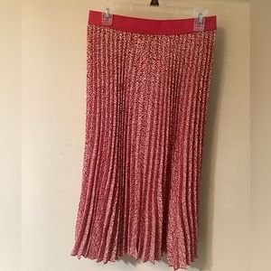 Vince Camuto pink & ivory swish skirt elastic waist size M 100% polyester NWT